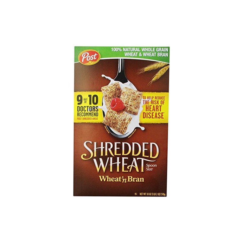 Post, Shredded Wheat, Wheat & Bran Cereal, 18 oz -