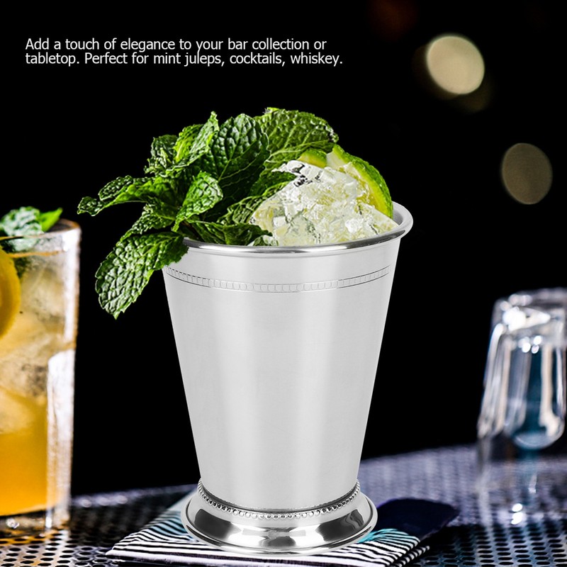 Silvery Mint Mojito Cup Stainless Steel Cocktail Mug Mixed Drinks