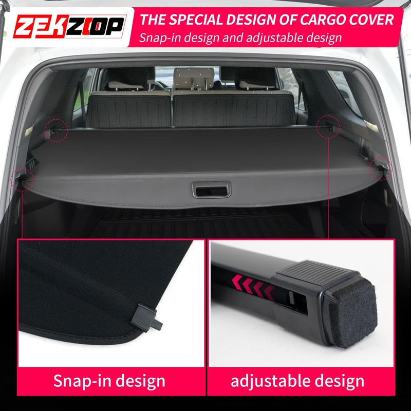 Zekzoop Cargo Cover Compatible with 2025 Toyota 4Runner Retractable Trunk