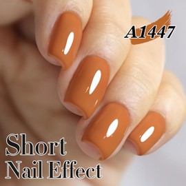 Double Rhythm Double Rhythm Translucent Gel Polish Sheer Neutral Natural Light Milky Same Color Same Bottle 15ML Jelly UV Nail Polish Nail Art DIY at Home (Brown Orange-A1447)