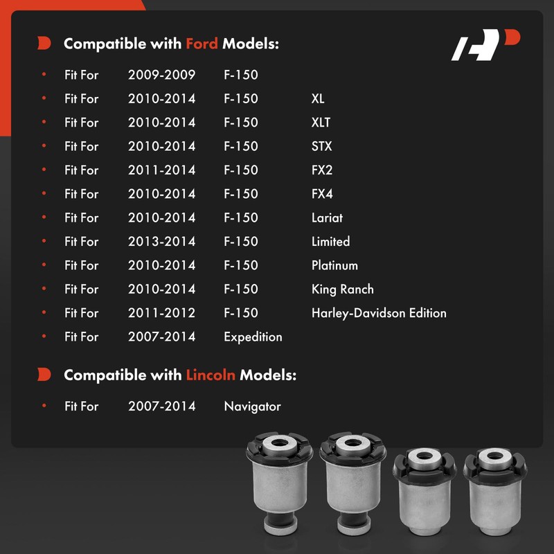 A-Premium 4 x Front Lower Control Arm Bushing Kit, Compatible