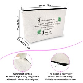 Christian Gifts for Women Makeup Bag Inspirational Religious Gift for Friends Sister Bible Verse Gift Baptism Gift for Girl Daughter Cosmetic Bag Faith Gift Birthday Easter Christmas Gift Travel Pouch