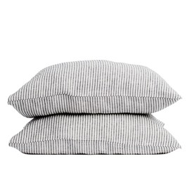 My Linen Home Cushion Cover, 50 x 60 cm, Linen, Set of 2, High-Quality Pillowcase in Stripes, 100% Stonewashed Linen Bed Linen, Made in the EU, Hypoallergenic and Skin-Friendly