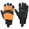 Spares2go Large Hi Visibility Chainsaw Comfort Safety Gloves - Size