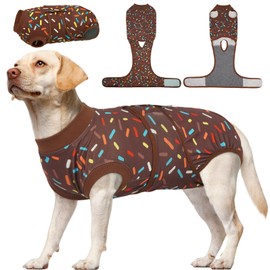 Kuoser Dog Recovery Suit for Post-Surgery Care, Spay Neuter Bodysuit for Female & Male Dogs, Anti-Licking Surgical Onesie, Snug Fit for Abdominal Wound Protection & Skin Healing, Brown L