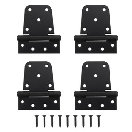 Heavy Duty Gate Hinges 4 Pack, 3.5 Inch Black Shed Barn Door Hinges, Metal Gate Hinges for Wooden Gates Wood Fence Outdoor with Screws, HOME MASTER HARDWARE