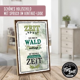 TypeStoff Wooden Sign with Saying - Forest - Vintage Look with Quote as Gift and Decoration on Recreation - HS-00943