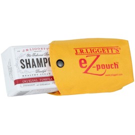 J·R·LIGGETT'S All-Natural Original Formula Shampoo Bar .65oz and Mini Travel EZ Pouch Pack, Supports Strong and Healthy Hair-Nourish Follicle with Antioxidants and Vitamins,Detergent and Sulfate-Free