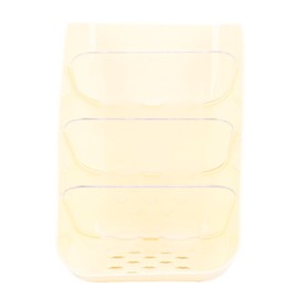 ANKROYU Desk Organizer Angled Pencil Pen Holder Cosmetic Makeup Organizer Plastic Storage Box for Home Office School Desktop Supplies Accessories (Transparent Color) (Beige)