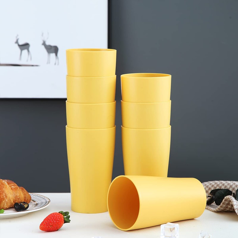 Plastic Cups, Pack of 8, Coffee Cups, 450 ml, Unbreakable