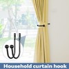 Pack of 2 Metal Curtain Tiebacks, U-Shape Curtain Holdbacks for