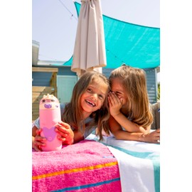 Ello Ellies 12oz Vacuum Insulated Stainless Steel Kids Water Bottle with Straw and Built-in Carrying Handle and Leak-Proof Locking Lid for School Backpack, Lunchbox and Outdoor Sports, Unicorn