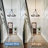 Black Farmhouse Chandelier, 6-Light Wagon Wheel Chandelier with Adjustable Height,