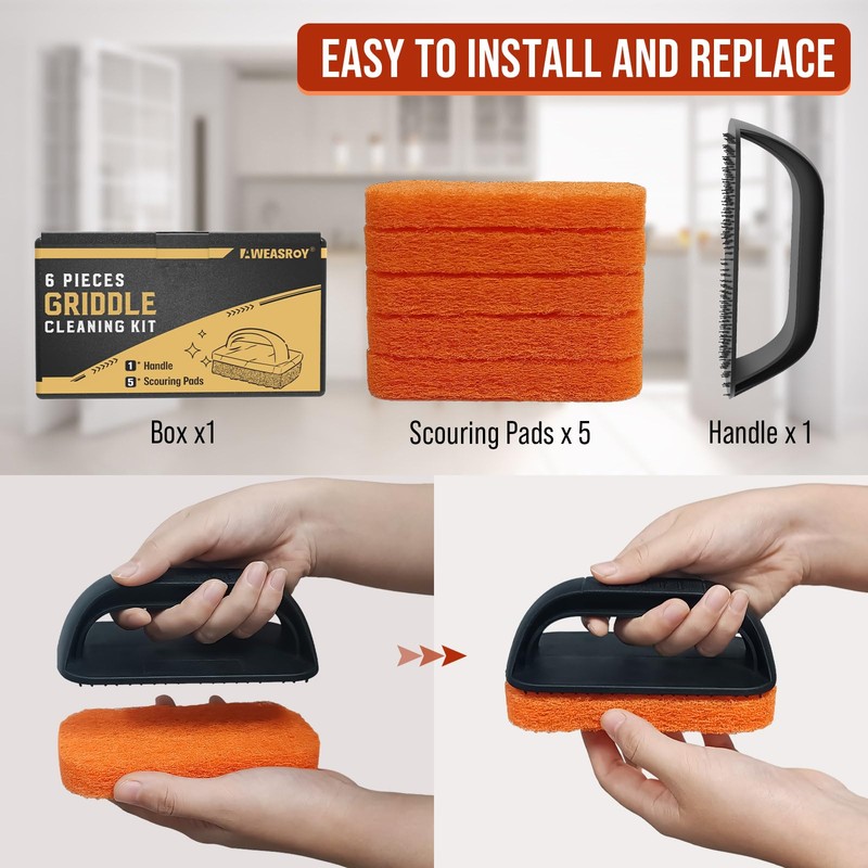 6-Piece Griddle Cleaning Kit for Blackstone, Flat Top Grill Cleaning