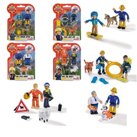 Selection: Simba Fireman Sam Figure Set - Double Pack with Animal - Series 4 - Action Figure Norman Steele Penny (Complete Set)