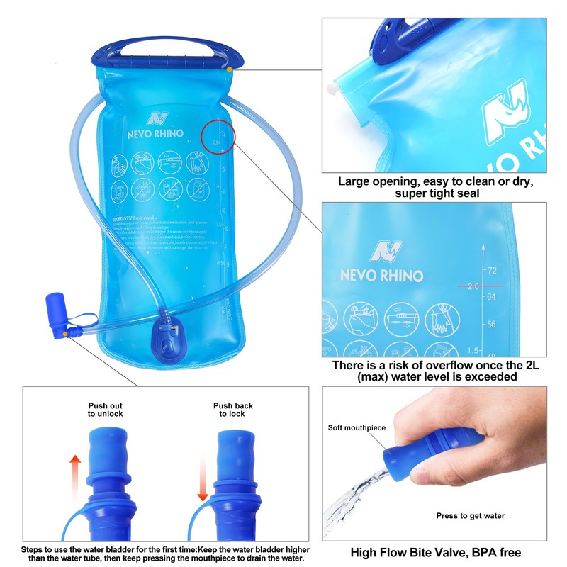 Lightweight Hydration Backpack, Running Backpack with 2L Water Bladder, Hydro