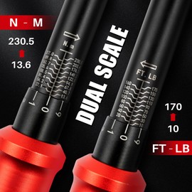 XEIMILE 1/2-Inch Drive Click Torque Wrench - 10-170 Ft-Lb/13.6-230.5Nm, Dual-Direction Adjustable 72 Tooth Torque Wrench with Dual Range Scales, High 3% Precision for Bike, Motorcycle and Car Repair