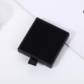 GSHLLO 2 Pcs Square Jewelry Gift Boxes Small Cardboard Drawer Boxes Paper Bracelet Necklace Boxes Earring Ring Gift Cases Jewelry Packaging Boxes Black