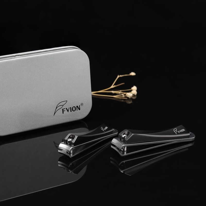 FVION Nail Clippers Set, Nail Cutter Stainless Steel for Thick