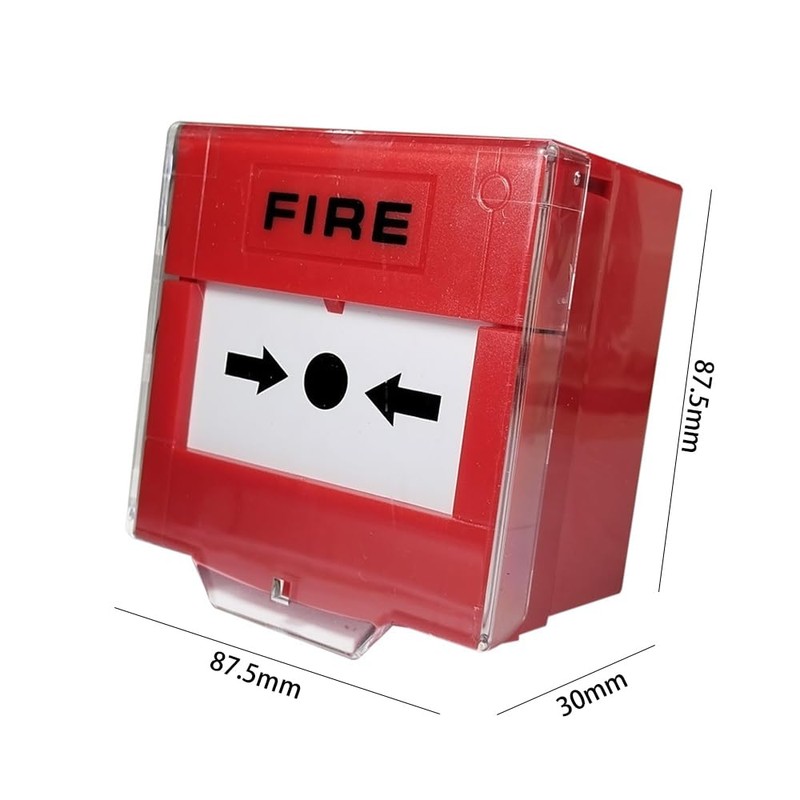 Alnicov Resettable Call Point with Alarm Sounder Lift Cover Protector,