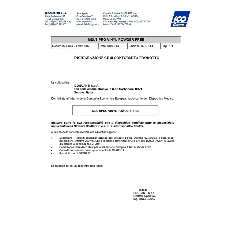 MULTIPRO VINYL PF medical vinyl glove