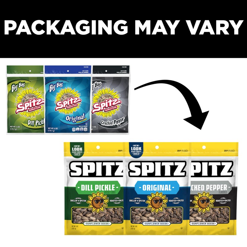 Spitz Sunflower Seeds, Salted, 6 Ounce (Pack of 9)