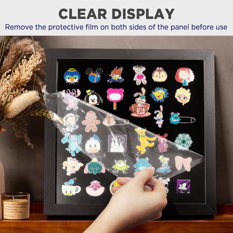 11x11 Enamel Pin Display Frame, Pin Collection Shadow Box, Desktop