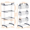HOMIDEC Clothes Drying Rack, Oversized 4-Tier(67.7" High) Foldable Stainless Steel