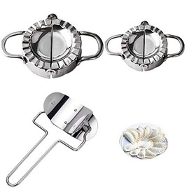 WeTest Stainless Steel Dumplings Maker, 1 Dumpling Skin Maker 2 Dumpling molds
