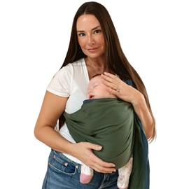 Hip Baby Wrap - Infant Wrap Carrier for Newborns & Toddlers - Soft Cotton Baby Wrap for Comfortable Babywearing - Ideal for Nursing and Infant Shower Gifts - Adjustable Baby Sling, 8-35 lbs - Fern