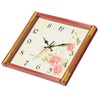 Quickway Imports Unique Modern Square Shaped Wall Clock with Floral