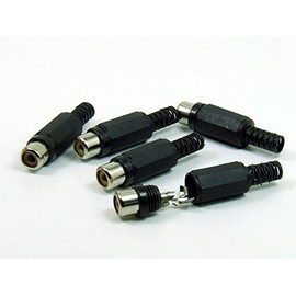 POPESQ® 5 Stk. x RCA Cinch Buchse 1 polig Schwarz Kunststoff #A4924