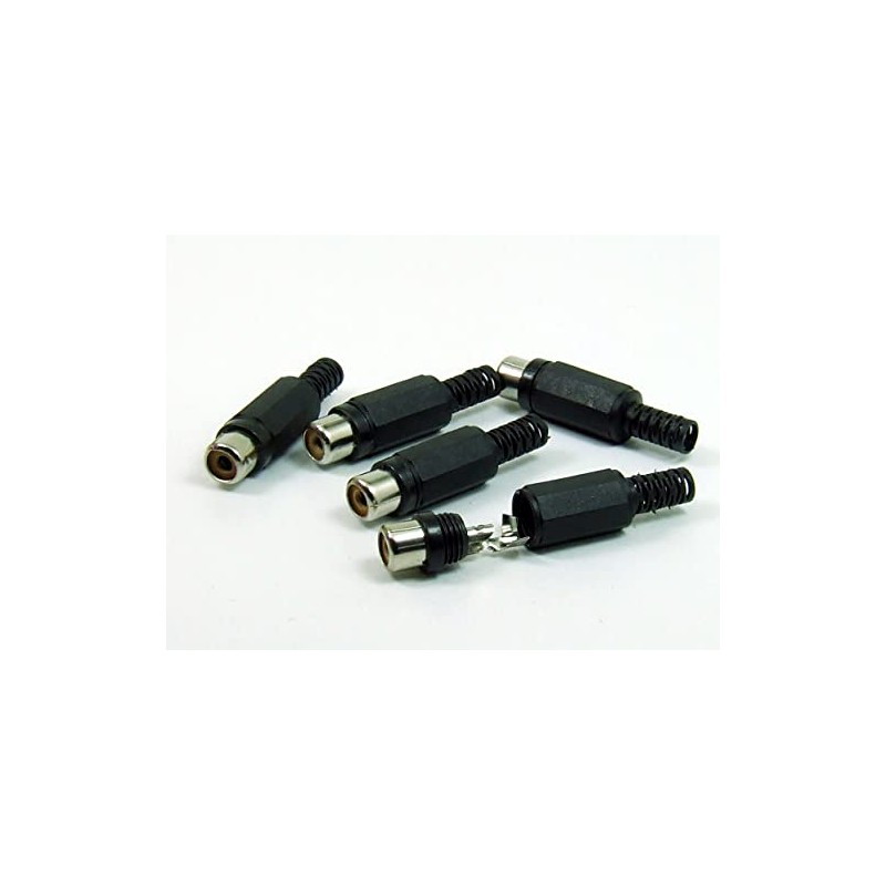 POPESQ® 5 Stk. x RCA Cinch Buchse 1 polig Schwarz