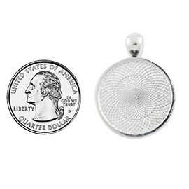 Wednesday and Enid 1 inch Silver Plated Pendant 24 inch Ball Chain Necklace