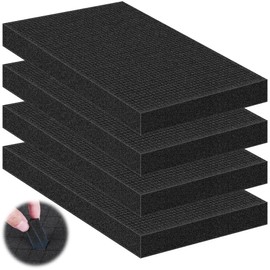 4 Pcs Pick and Pluck Foam Sheets 16" L x 12" W x 2" T Polyurethane Pick Apart Foam Inserts Pads with Bottom Use for Camera, Interlocking Case, Tool Box, Board Box, Storage Drawer, Black