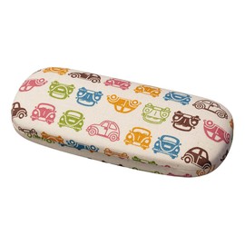 Pearl SO-93 Car BE 092051 Eyeglass Case Hard Case Cotton Spring Type Colorful Car Pattern Beige