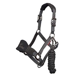 LeMieux Vogue Fleece Headcollar - Halter & Leadrope (Black - Pony)