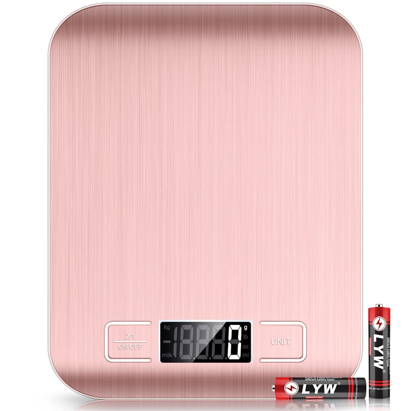 Mik-Nana Food Scale Pink, 10kg/22lb Digital Kitchen Scale Weight Grams