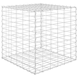 vidaXL Cube Gabion Raised Bed Garden Stone Basket Cage Retaining Wall Outdoor Patio Lawn Flower Plant Bed Planter Border Steel Wire 23.6"