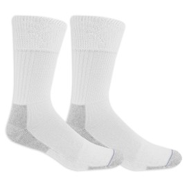 Dr. Scholl's Unisex Advanced Relief Crew 2 Pair Packs Casual Sock, White, Shoe Size 4-10