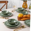 AmorArc Ceramic Dinnerware Sets, Handmade Stoneware Reactive Glaze Plates and