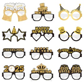 Lets Joy New Year's Eve Glasses 2024, Pack of 12 Happy New Year Glasses, Happy New Year Glasses, New Year Accessories, New Year Decoration Glasses, Party Photo Booth Props, New Year's Eve Party Bag