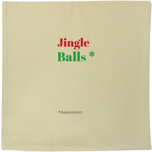 Azeeda 40cm x 40cm 'Jingle Balls Text' Canvas Cushion Cover