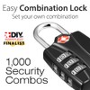 Dekton DT71055 30MM TSA Accepted Combination Padlock, Black