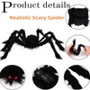 Giant Black Plush Spider for Halloween Decorating – Fuzzy Spider