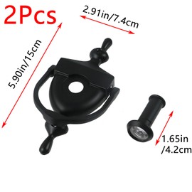 Geesatis 2Pcs Door Knocker with 180 Degree Viewer Angle Peephole,Zinc Alloy Door Knocker,Black
