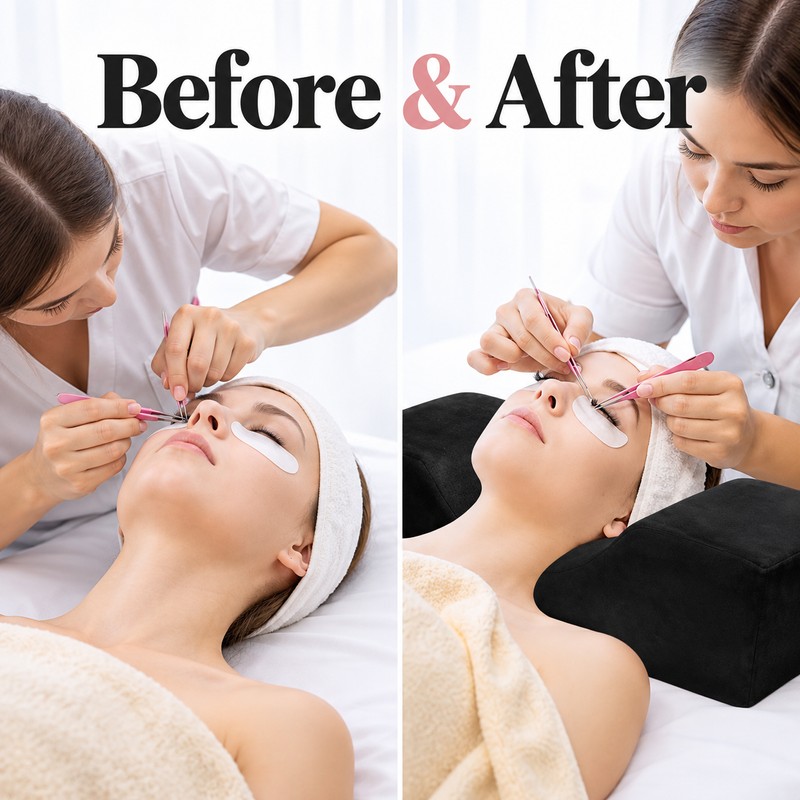 Black Eyelash Extension Pillow, Soft Memory Foam Neck Support Cushion