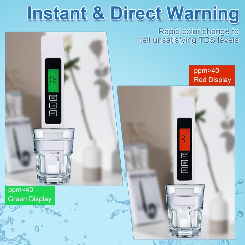 TDS Meter Digital Water Quality Tester, 3 in 1 Digital