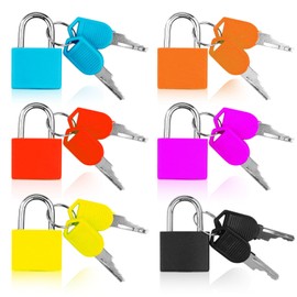 Kofferschloss mit Schlüssel, 6 Stück Mini Vorhängeschlöss mit Schlüssel, Gepäckschloss, Koffer-Schlösser, für Gepäck, Tasche, Reisekoffer