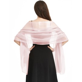 heekpek Scarf Women's Elegant Stole Women's Festive Lightweight Transparent Glitter Cloths and Wraps for Women Premium Polyester Silk Scarf Women All Year Round, pink